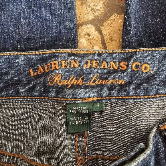 Lauren Jeans Co. Ralph Lauren Womens Straight Leg Dark Wash Denim Jeans Size 4 - Picture 3 of 14